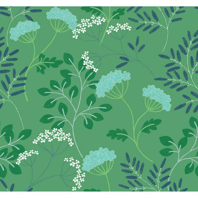 Scott Living Sorrel Green Botanical Wallpaper