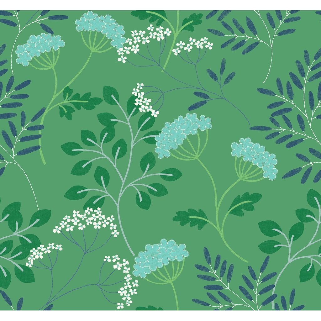 Scott Living Sorrel Green Botanical Wallpaper