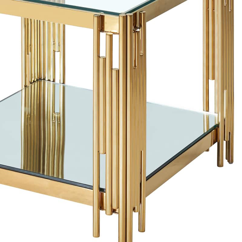 Contemporary Metal and Glass Large Accent Table