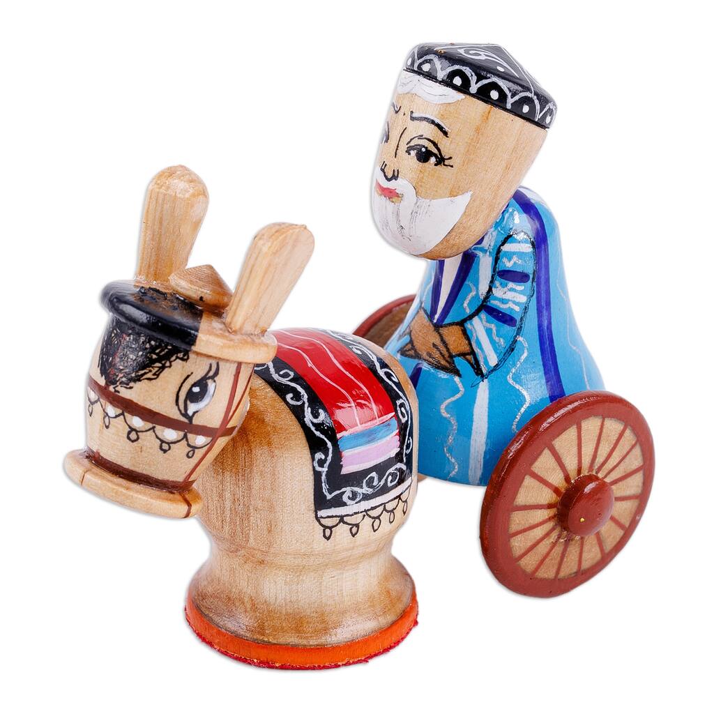 Novica Handmade Tajik Trader Wood Figurine