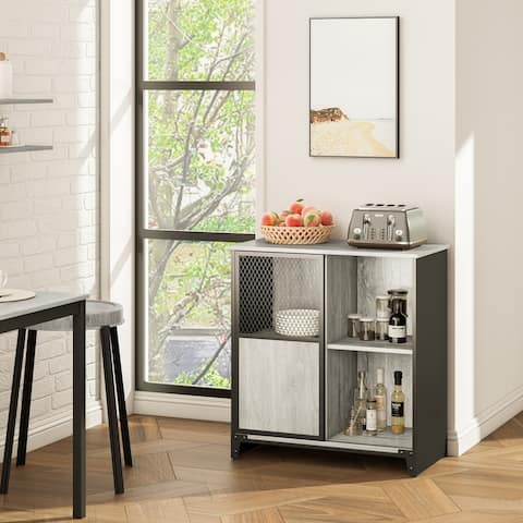 Bar Cabinet Buffet Kitchen Sideboard with Sliding Door