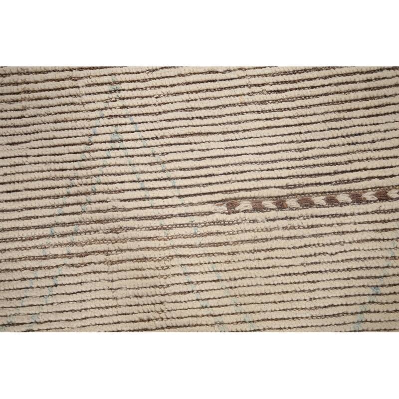 Earth Tone Moroccan Oriental Area Rug Handmade Trellis Wool Carpet - 7'6"x 10'8"