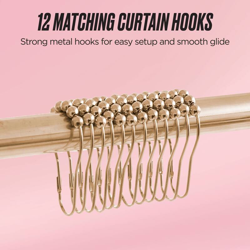 Juicy Couture 13-Piece Shower Curtain and Hooks Set