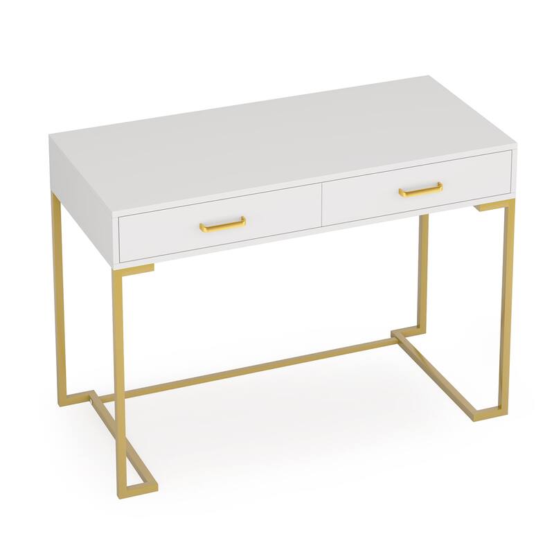 Modern Simple Computer Desk Writing Table with 2 Drawers for Home Office
