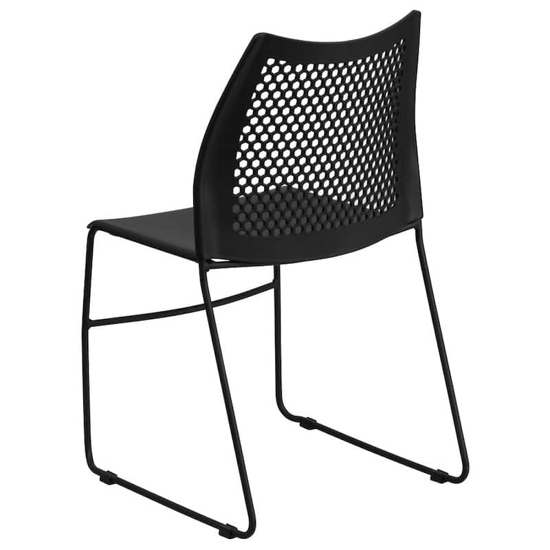 661 lb. Capacity Stack Chair with Air-Vent Back and Powder Coated Sled Base