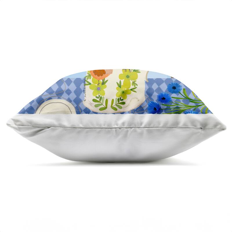 Stupell Whimsical Jug of Cornflowers Printed Outdoor Throw Pillow Design by Kay Widdowson