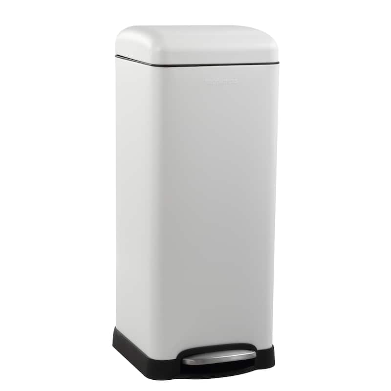 happimess Betty Retro 8-Gallon Step-Open Trash Can - White