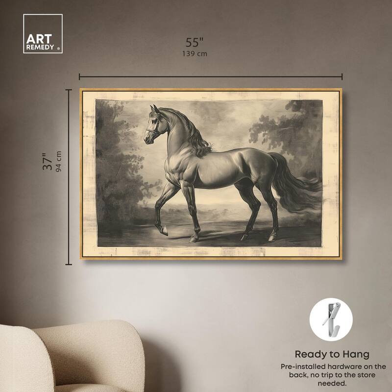 Sketch of a Stallion Canvas by Art Remedy