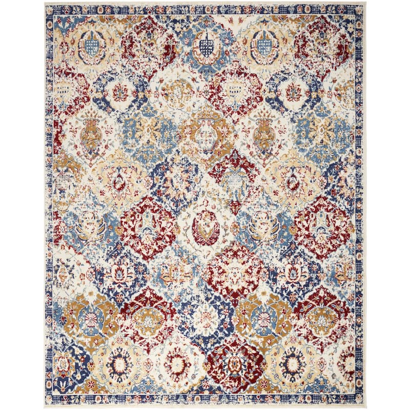 Nourison Grafix Vintage Boho Persian Border Area Rug - 7' x 10' - Blue