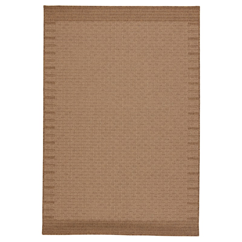 Poerava Indoor/ Outdoor Border Area Rug - 2' x 3' - Beige/Light Brown