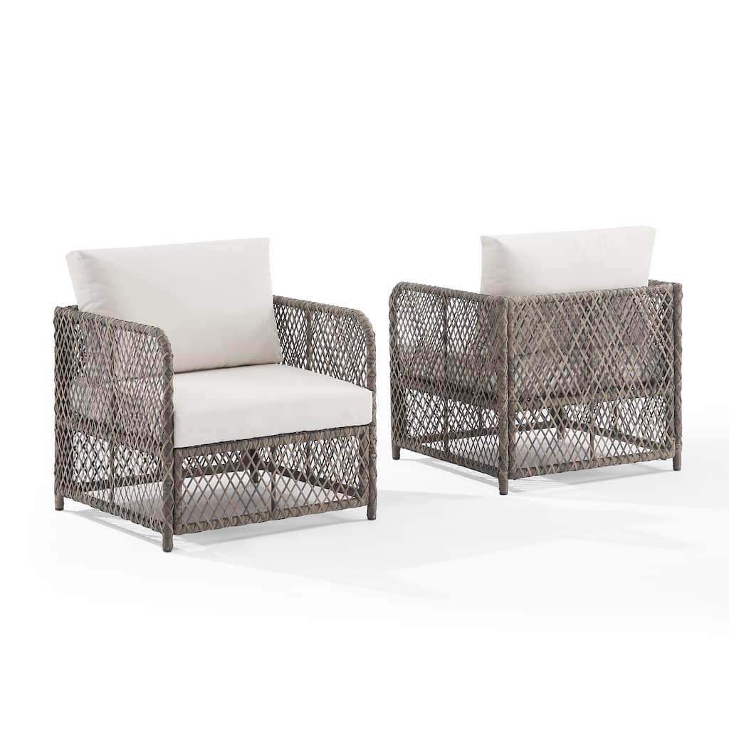 Crosley Granite Bay 2-Piece Wicker Outdoor Chair Set