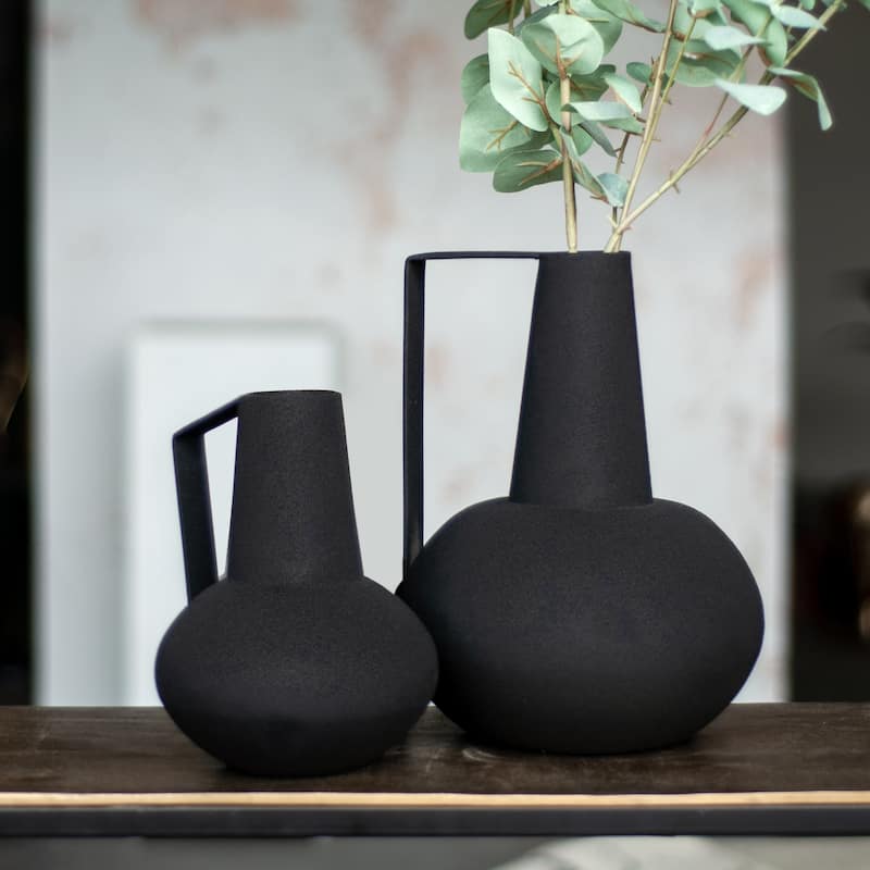 Renwil Monarda Indoor Iron Vase, Matte Black