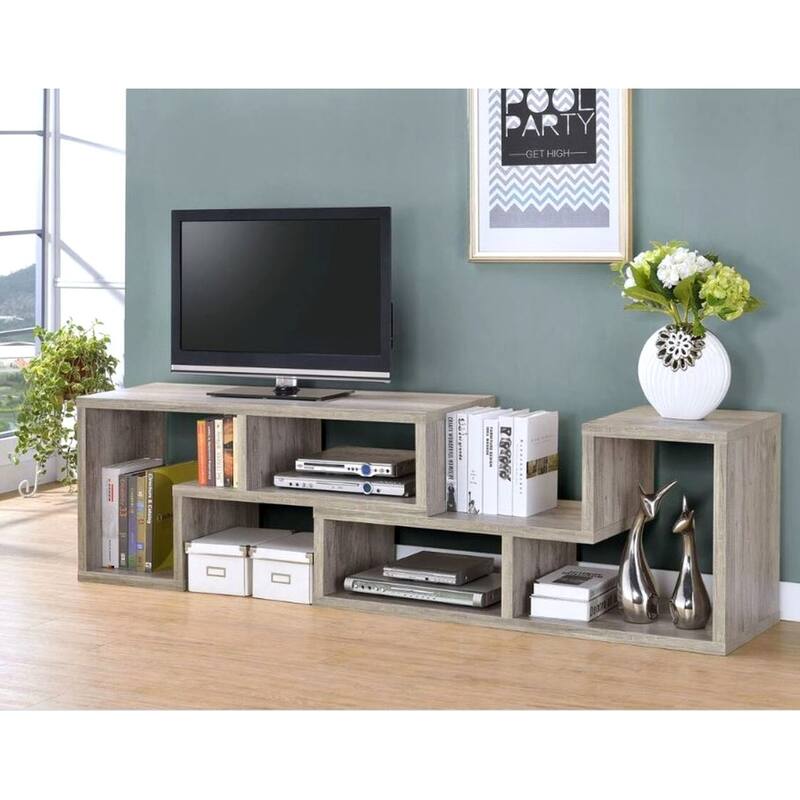 Modern Multifunctional Design Display Grey Driftwoood Bookcase Tv Console