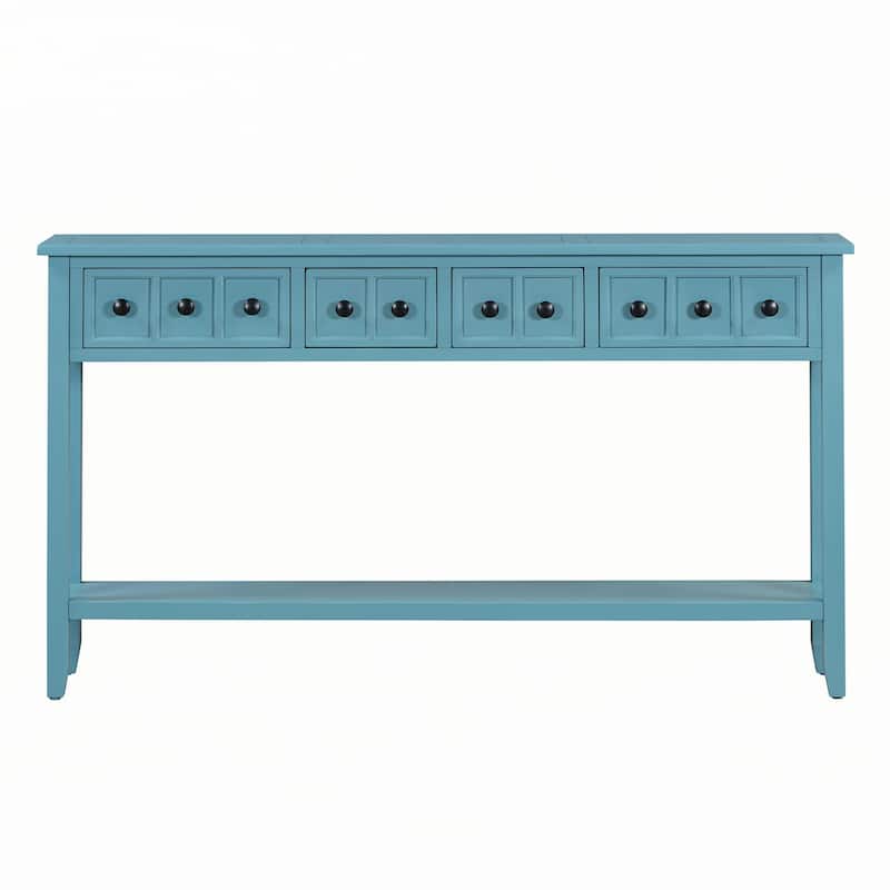 Rustic Entryway Console Table(Turquoise Green)