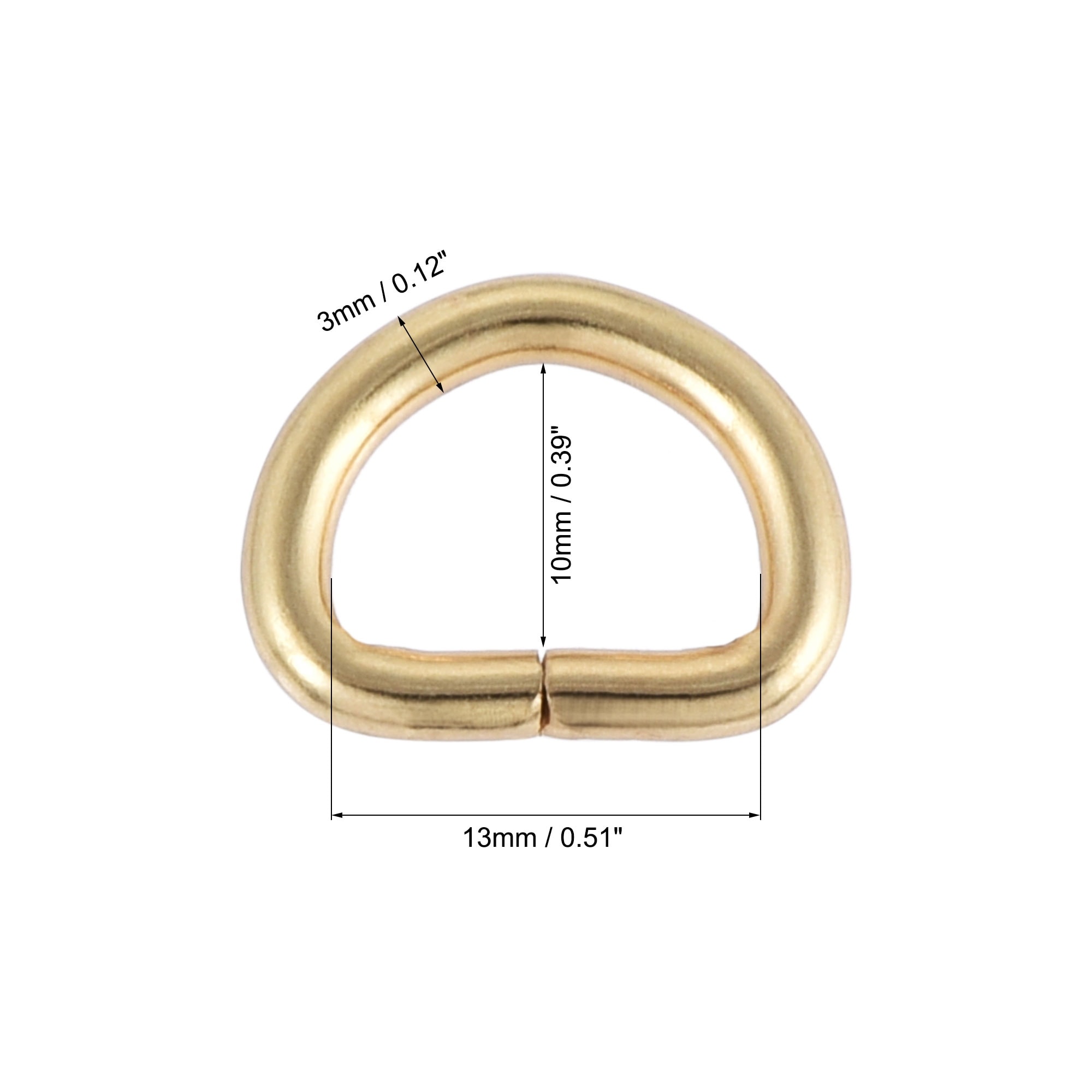 Metal D Ring 0.39/" D-Rings Buckle for Hardware DIY Gold Tone 50pcs 10mm