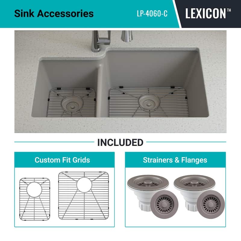 Lexicon Platinum Quartz 40/60 Double Bowl Kitchen Sink