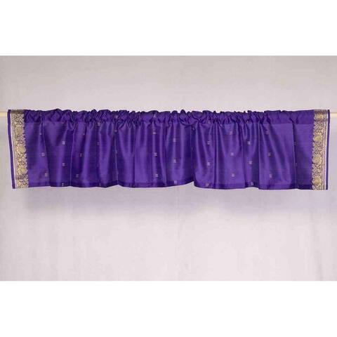 Purple - Rod Pocket Top It Off handmade Sari Valance - Pair