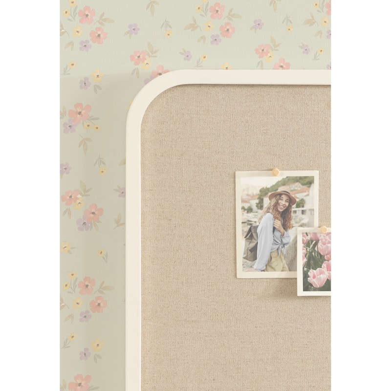 Kate and Laurel Hutton Wood Framed Fabric Pinboard