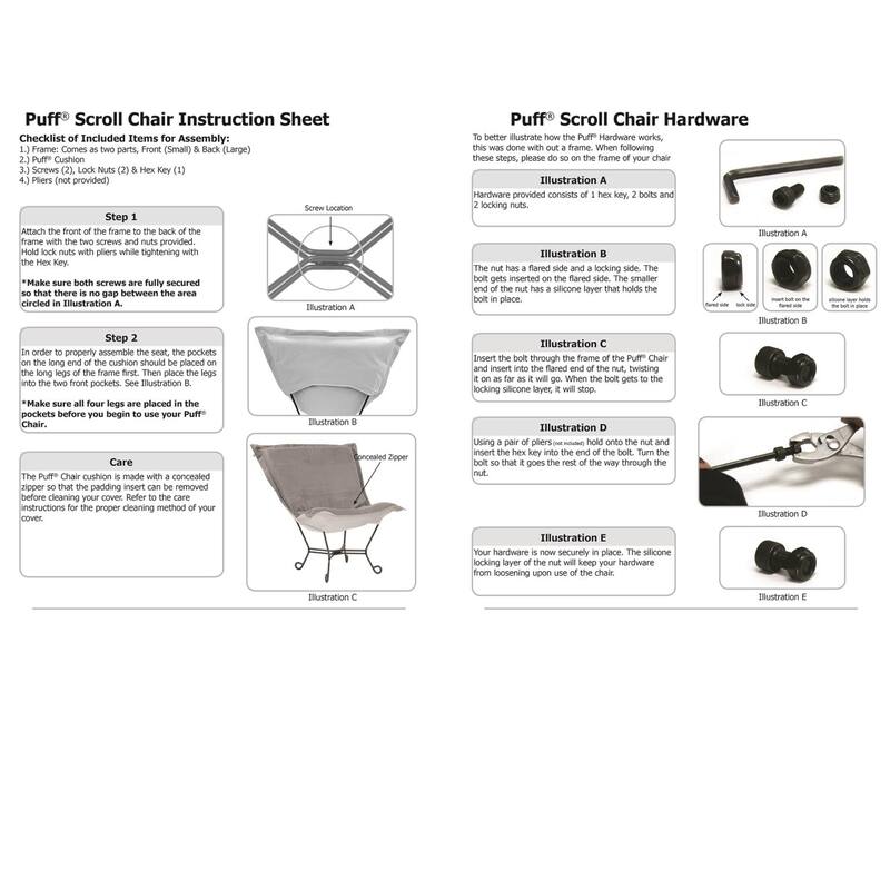 Allan Andrews Scroll Puff Chair with Titanium Frame, Barbet Collection