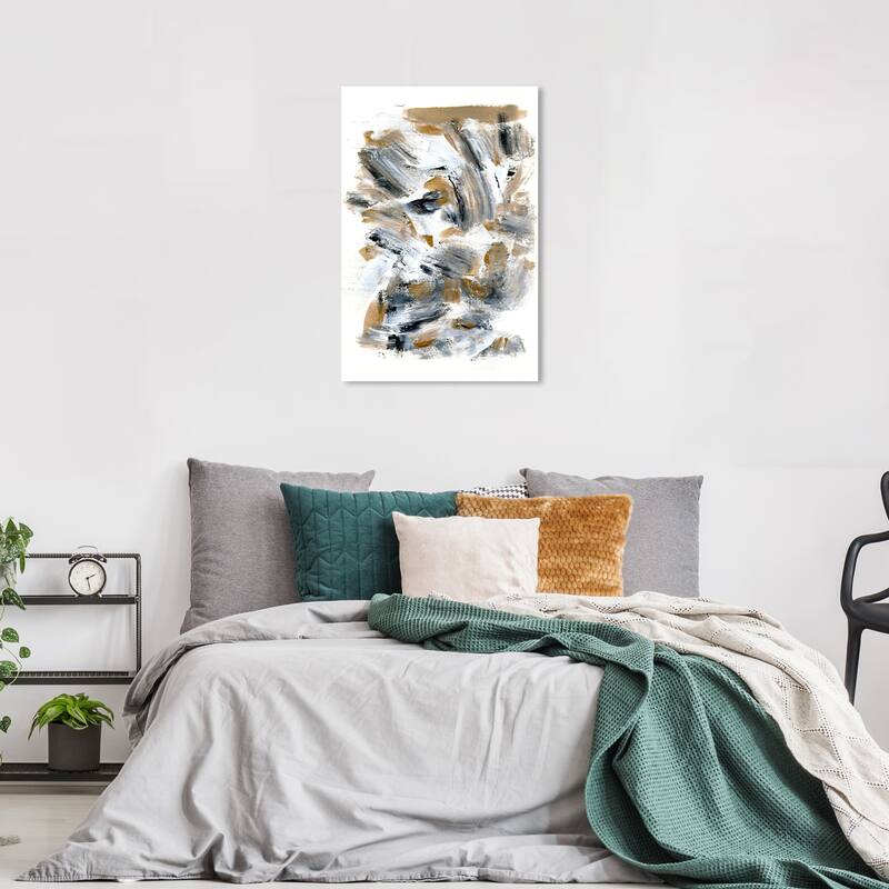 Wynwood Studio Abstract Woodchips White and Modern & Contemporary Wall Art Canvas Print - 36 x 24