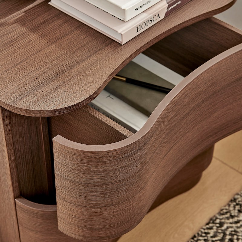 Mirae 2-Drawer Curved Nightstand