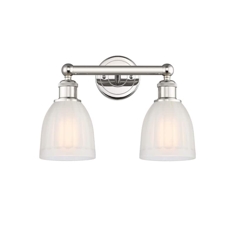 Innovations Lighting 616-2W-12-15 Brookfield Vanity Brookfield 2 Light - Polished Nickel / White