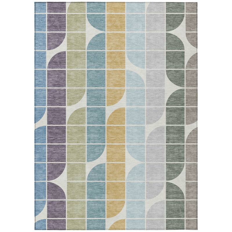 Machine Washable Indoor/ Outdoor Modern Finch Chantille Rug