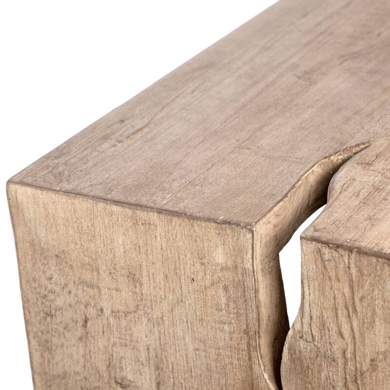 Evie Reclaimed Pine 94-inch Waterfall Style Dining Table with Cutout Detail