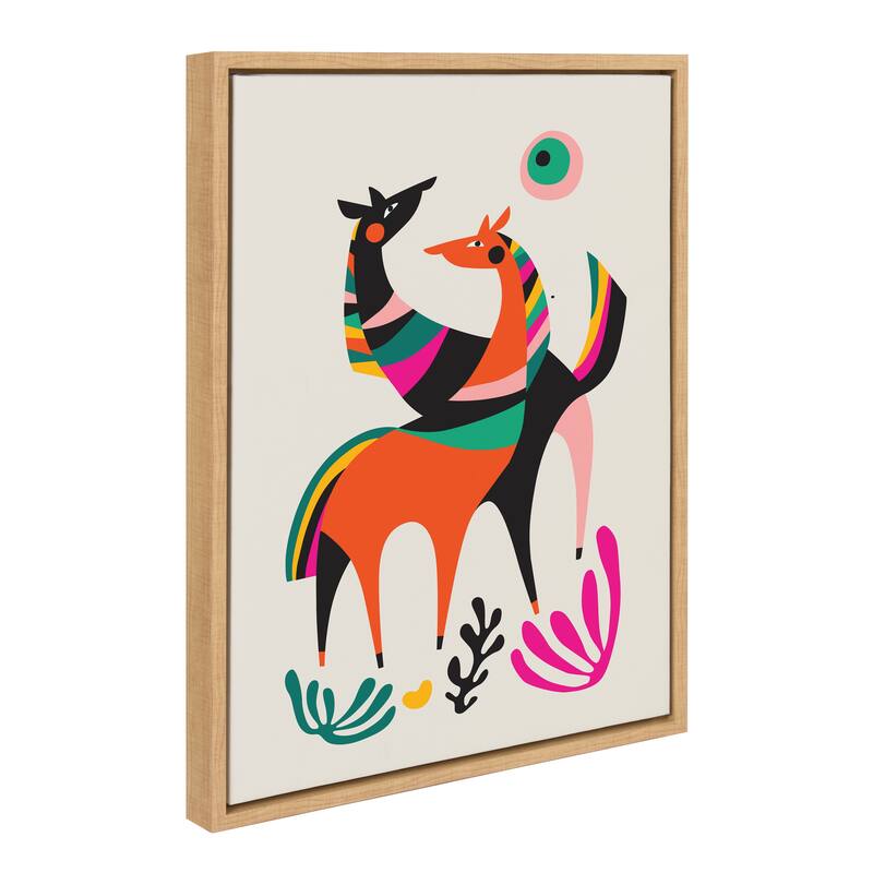 Kate and Laurel Sylvie Dancing Horses Framed Canvas by Rachel Lee