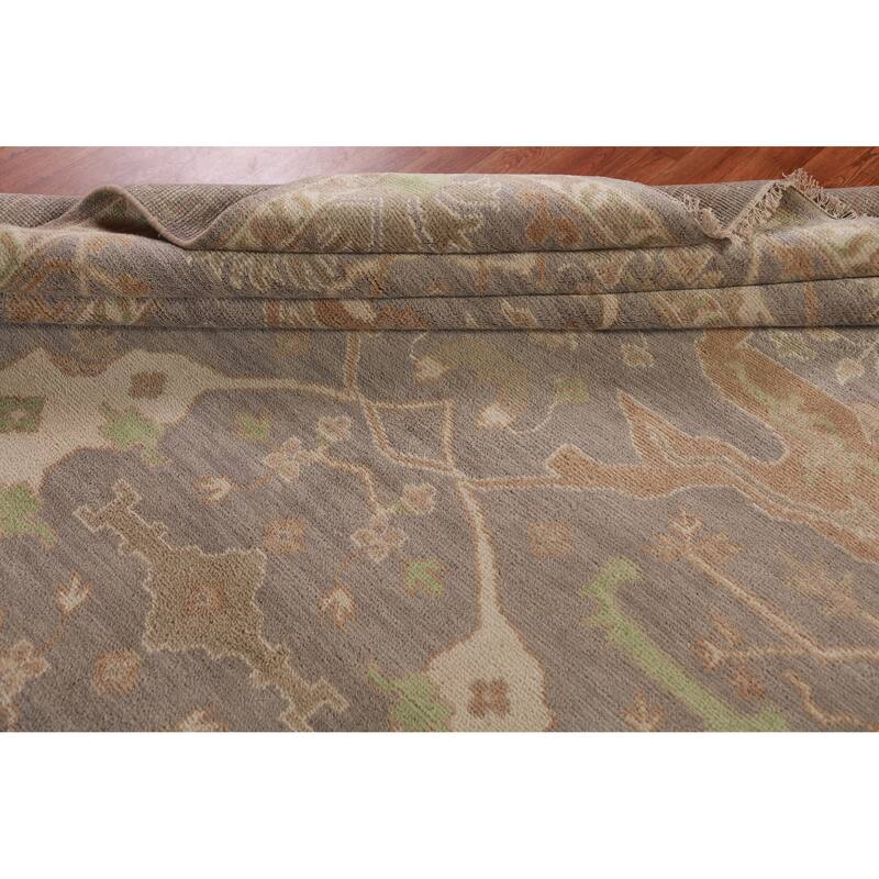 Transitional Oushak Indian Area Rug Handmade Oriental Wool Carpet - 9'2" x 11'8"