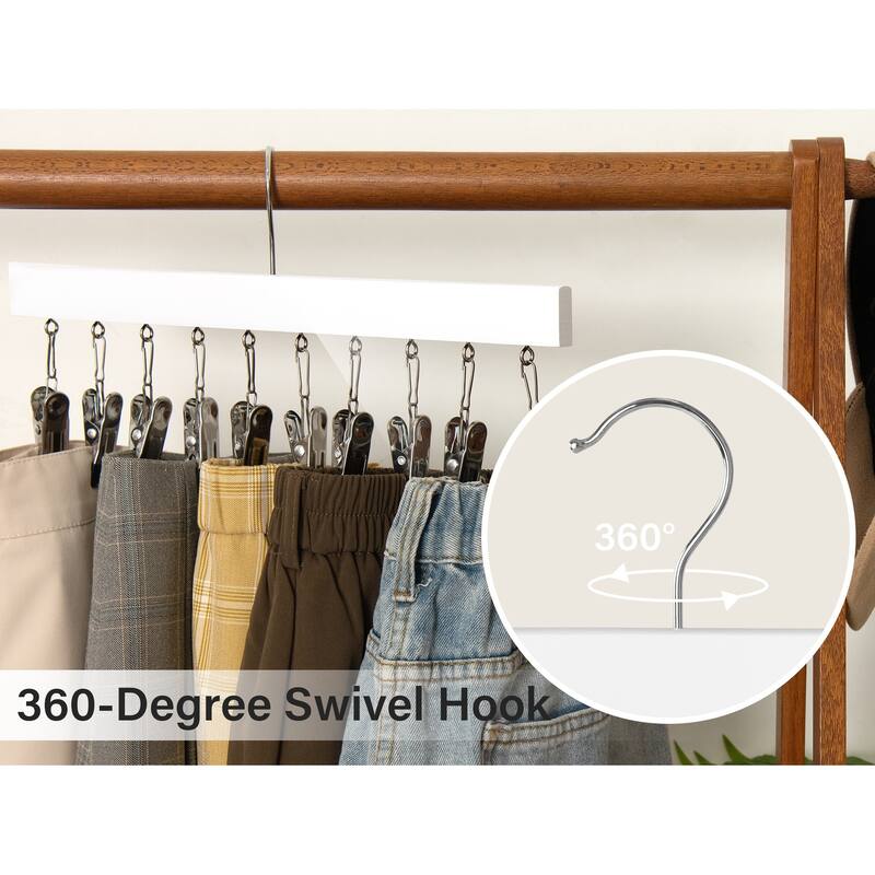 2-pack Hat Rack, Multi-Use Pants Hangerb with 10 Adjustable Stainless Steel Clips