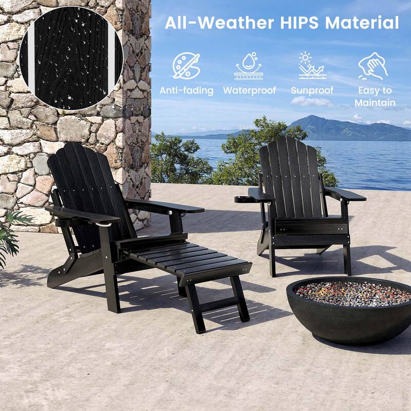 Costway Patio Adirondack Chair All-Weather HIPS Lounge Chair with - See Details