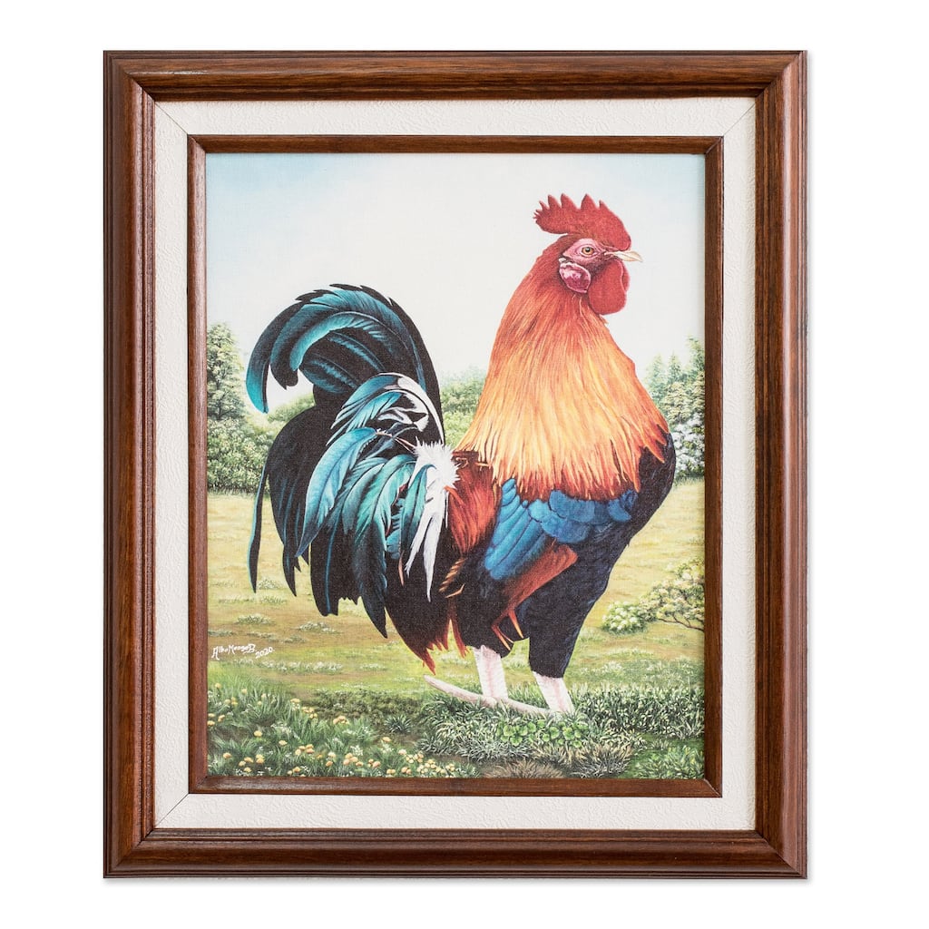 Novica Handmade Early Rooster Acrylic Bird Painting