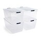 preview thumbnail 39 of 76, Rubbermaid Cleverstore 30 Quart Plastic Storage Tote Container with Lid (6 Pack) 95 Qt - 4 Pack