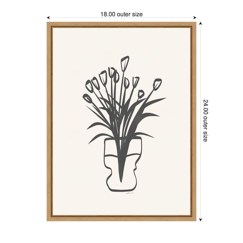 Kate and Laurel Tulips by Gabrielly Guedes Framed Canvas Wall Art Print