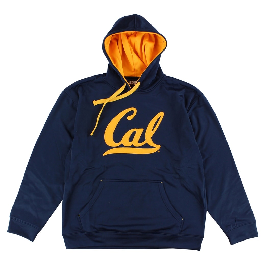 Shop Majestic Mens Cal Berkeley Polyblend Pullover Hoodie Navy