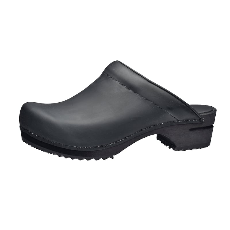Sanita Women's Chrissy Leather Clog - Black Oiled Leather - 39