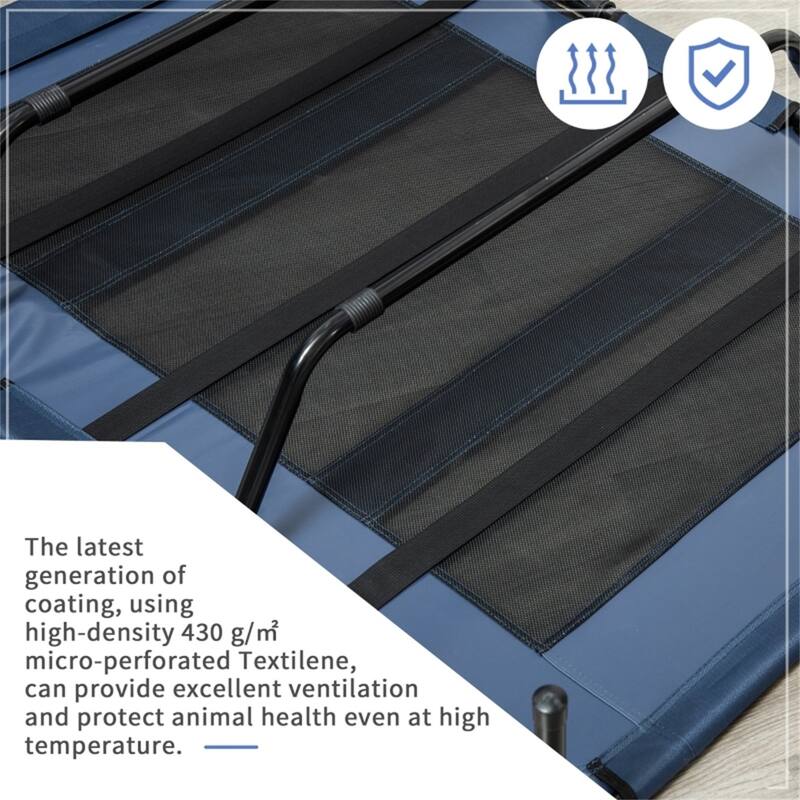 Elevated Pet Bed with Lightweight Steel Frame and Non-Skid Rubber Feet - 48" L x 36.25" W x 9" H