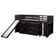 preview thumbnail 8 of 58, Maximized Storage Space Low Loft Bed with Drawers, Shelves and Slide, Twin Size