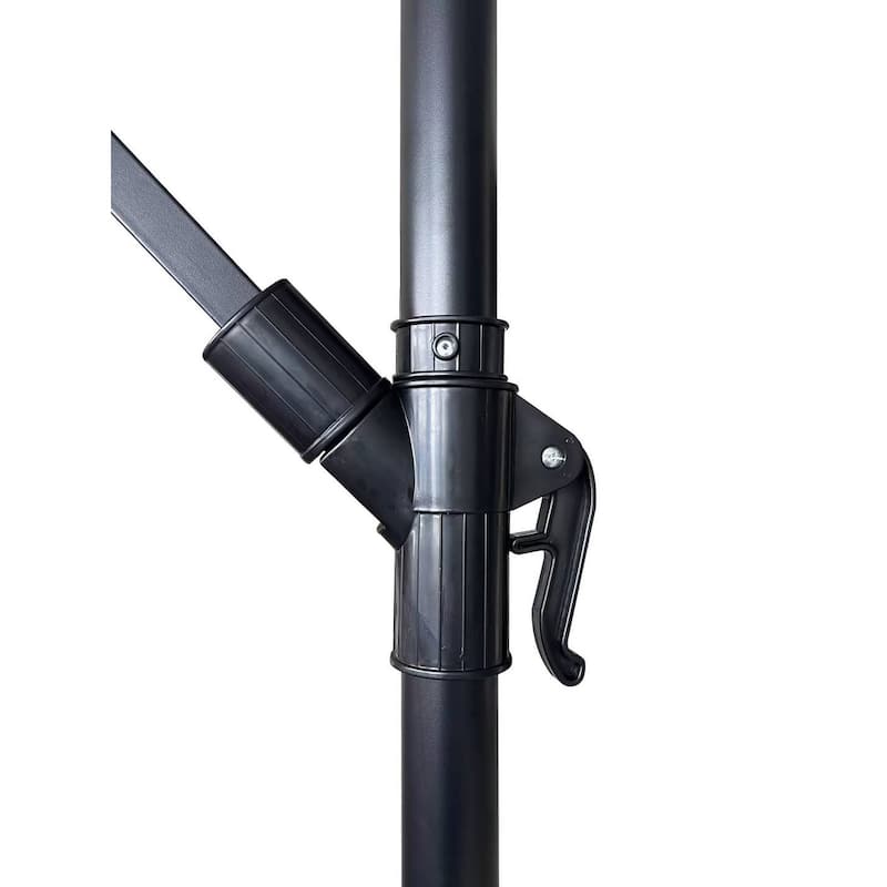 Willry 10 inch Outdoor Hanging Market Umbrella - Cantilever Patio Umbrella with Solar LED Lights, Deck, Beach & Backyard