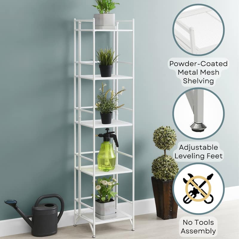 Convenience Concepts Xtra Storage 5 Tier Folding Metal Mesh Shelf