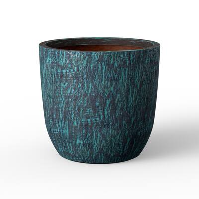 Tall Round Concrete Flower Planter with Drainage Hole and Enhanced Interior