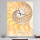 preview thumbnail 1 of 9, Designart 'Golden Nautilus Shell Pattern' Oversized Coastal Wall CLock