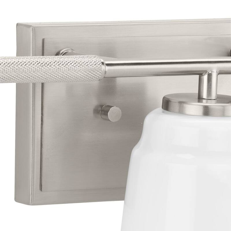 Spenser Collection Three-Light Brushed Nickel Industrial Vanity Light - 23.37 in x 5.5 in x 7.62 in