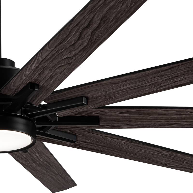 Silvester 72 in. Indoor Plywood Farmhouse Black Ceiling Fan with Integrated LED and Remote - 72 INCHES