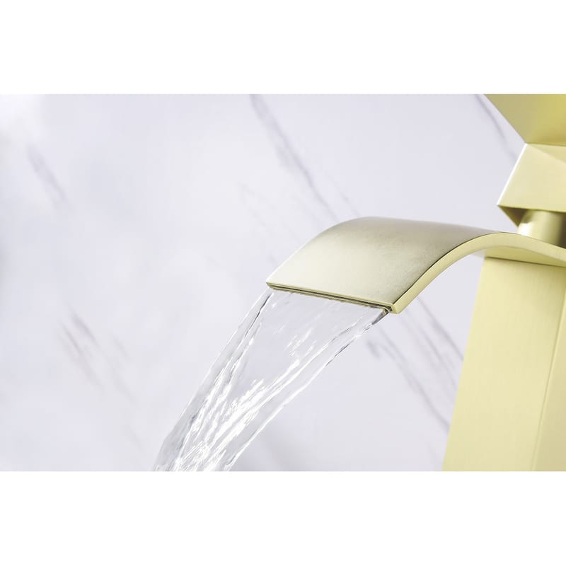 Waterfall Spout Single Handle Bathroom Sink Faucet