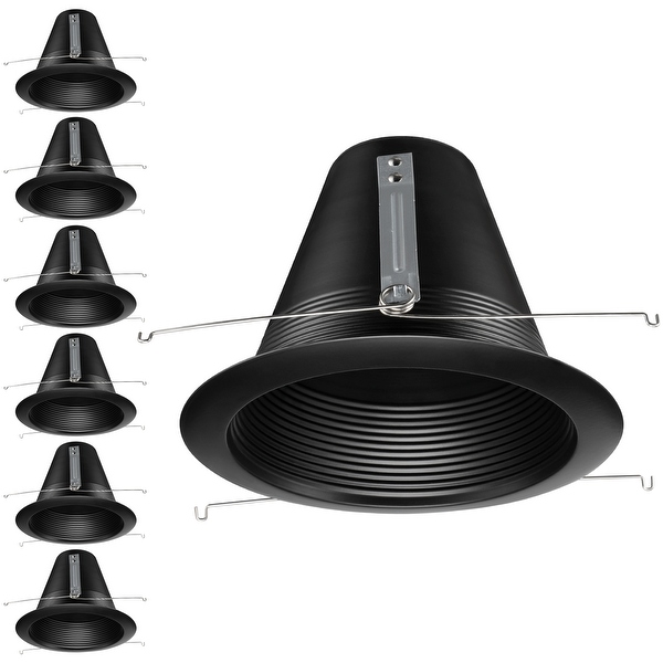 6 Black Baffle Trim Anti Glare Full Metal Ceiling Can Light Trim On Sale Bed Bath Beyond 38051577