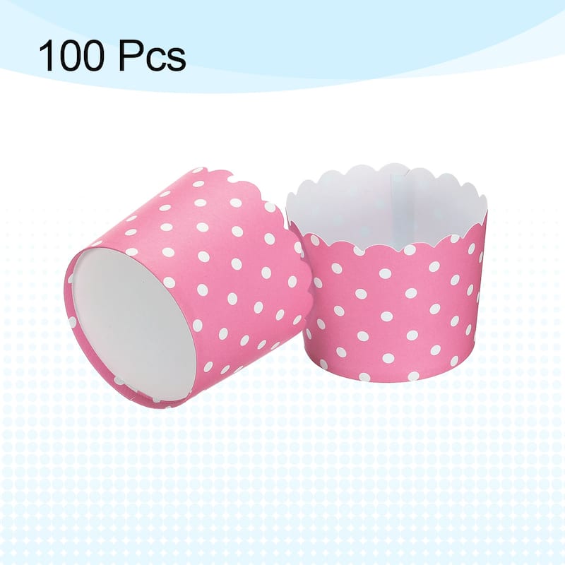 100Pcs Paper Baking Cups 6oz Cupcake Muffins Liner Wrappers