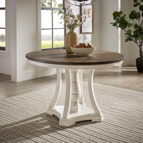 Tournus 4-Person Solid Rubberwood Round Dining Table by iNSPIRE Q Classic