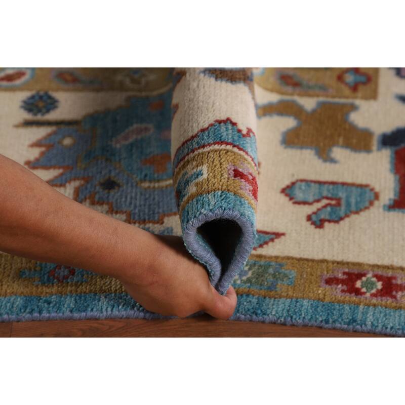 Blue Floral Oushak Oriental Area Rug Handmade Dining Room Wool Carpet - 7'10"x 9'10"